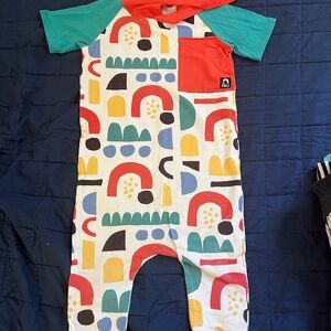 Rags to Raches Red and Yellow Bodysuit One Piece